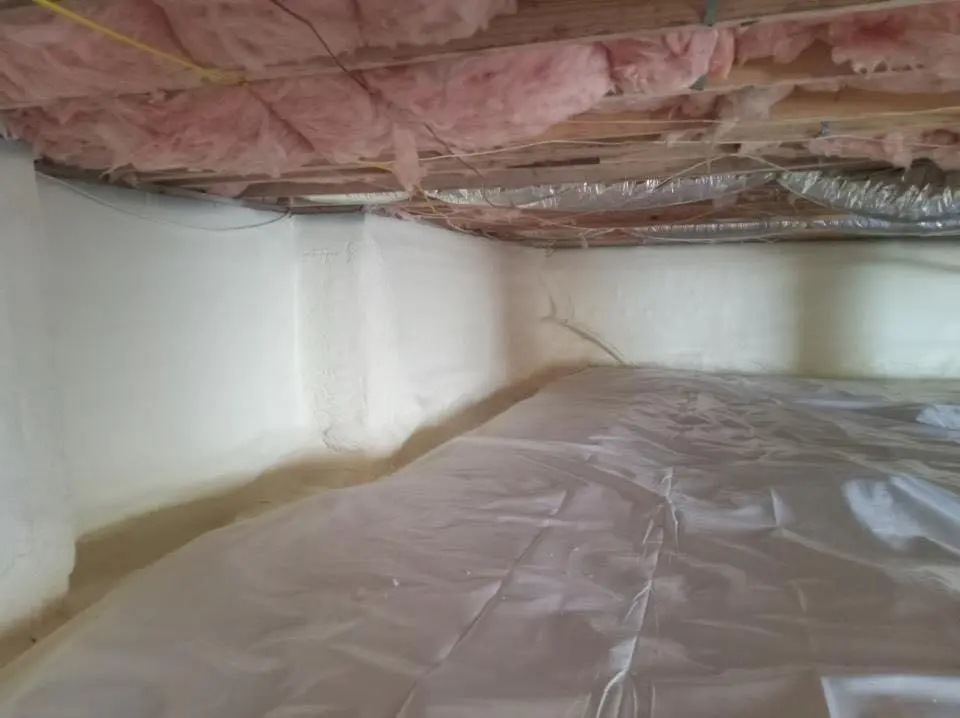 Crawl space encapsulation with closed-cell spray foam for Spray Foam Roofing in Fairfax